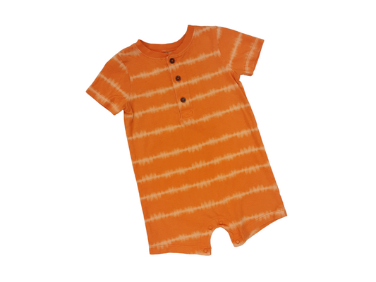 Orange tye dye look romper 12 to 18 months