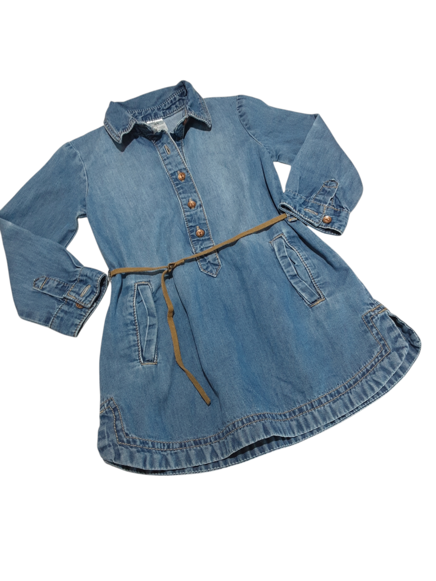 Denim Belted Dress 2T