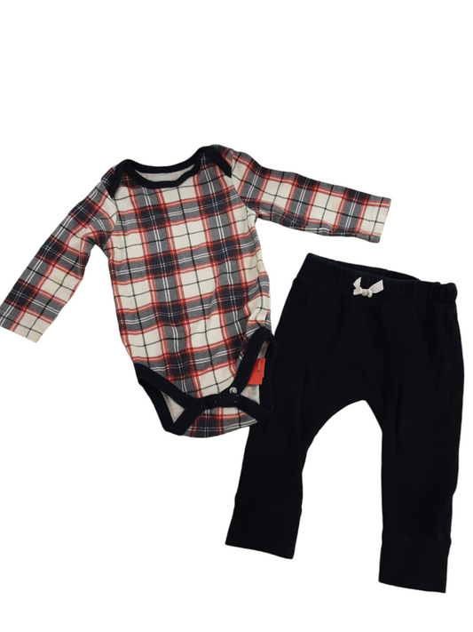 Perfectly Plaid 2 pc set, size 3-6months