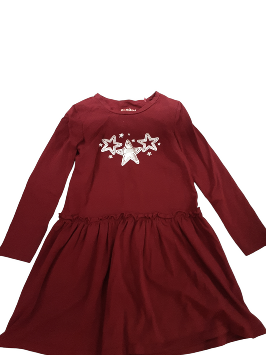 Burgundy dress w its Stars size 6-7 yrs