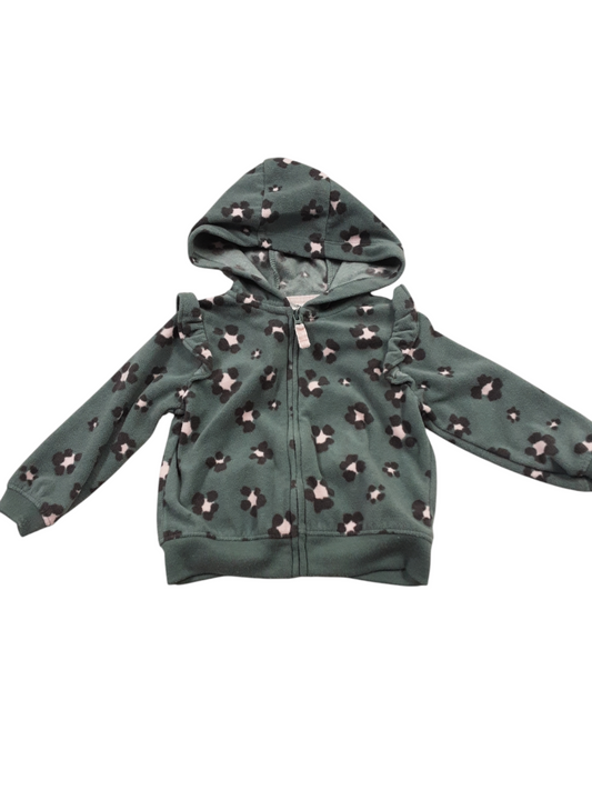 Velour cheetah print hooded jacket size 9months