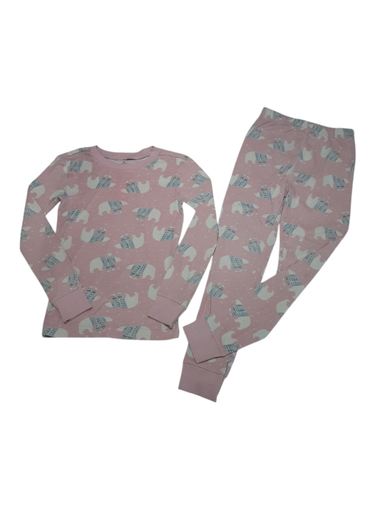 Pink polar bear pajama set