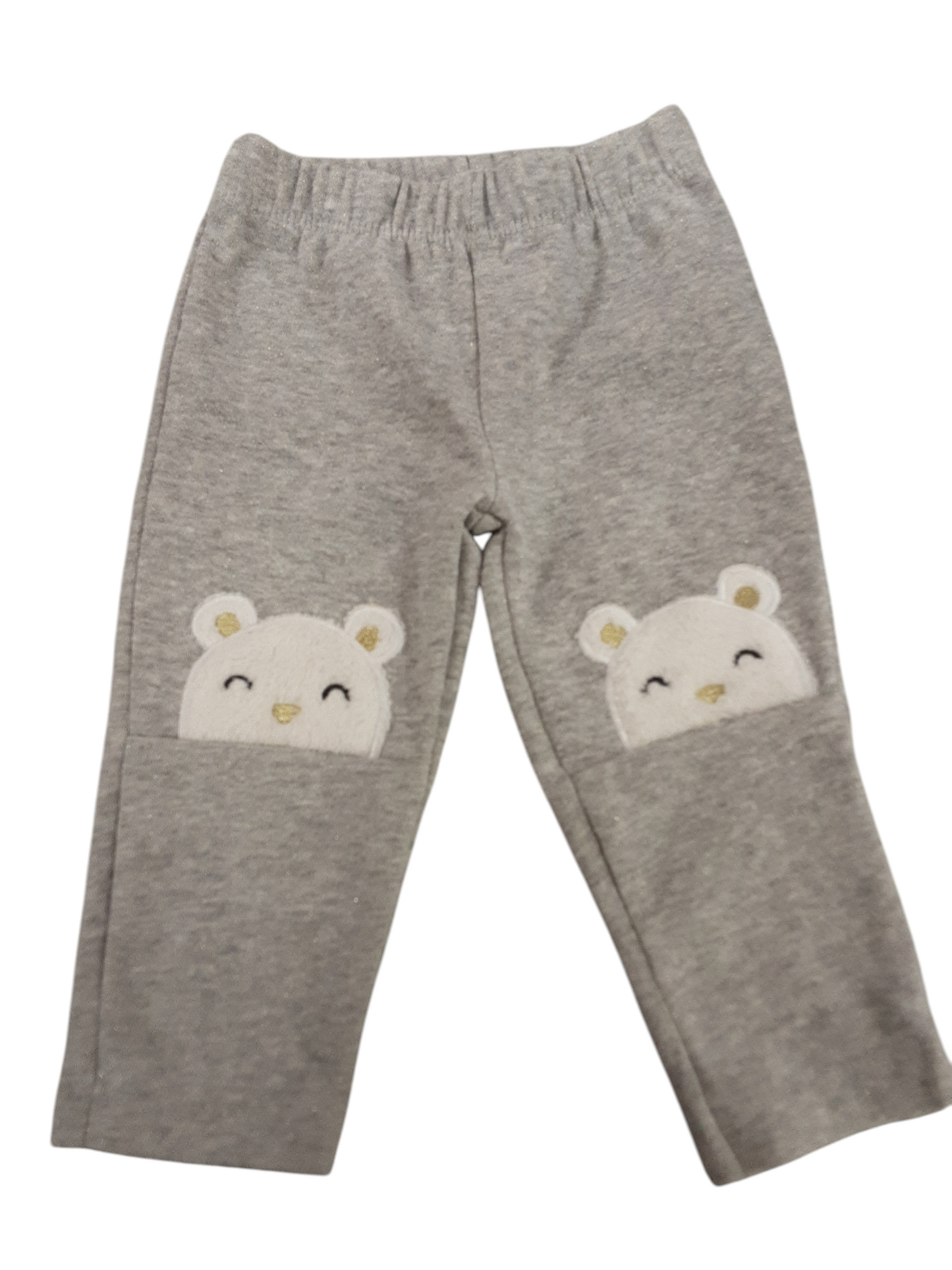 Teddy Bear Gray sparkle fleece pants size 9months