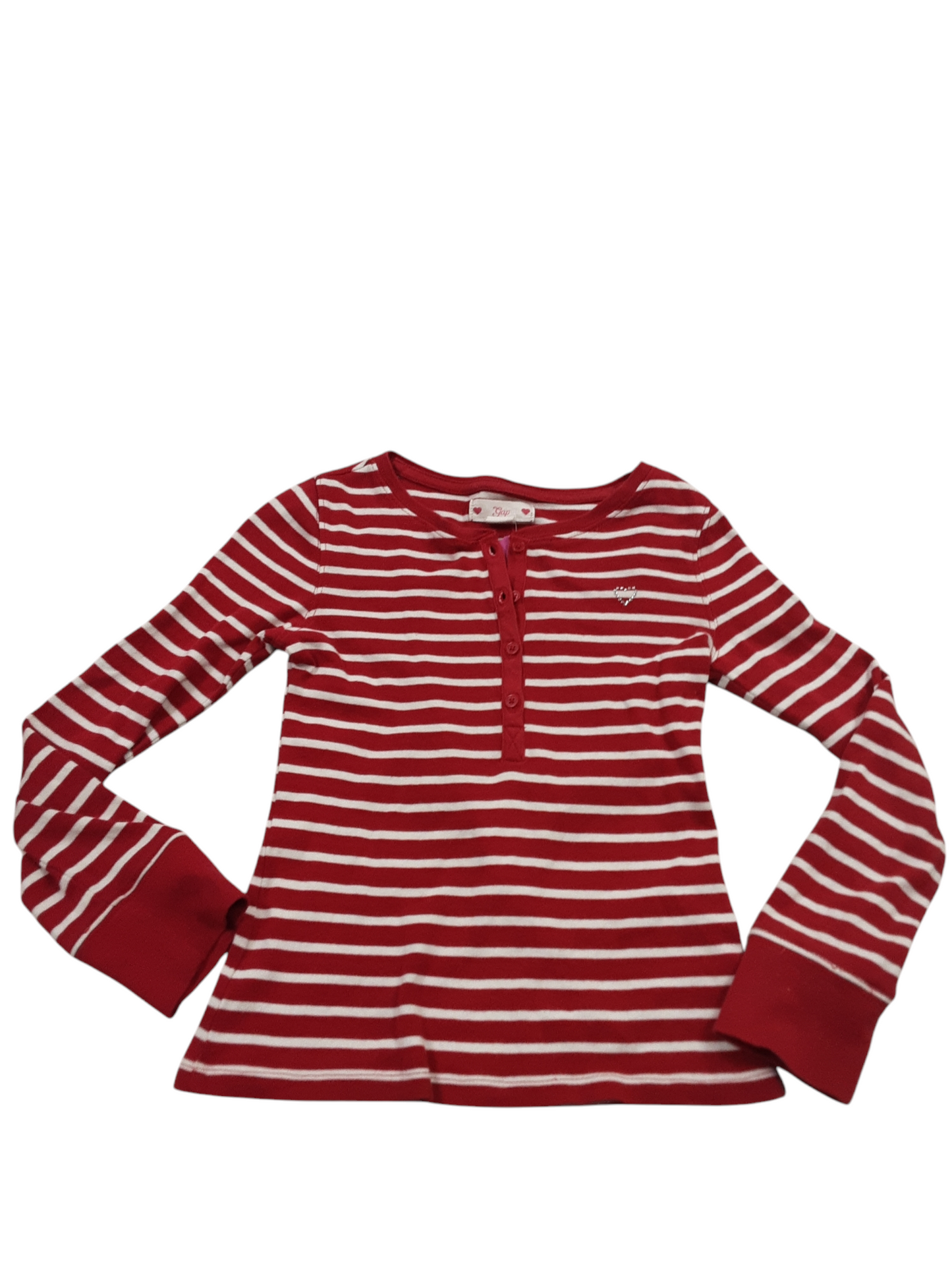 Striped 1/2 button front top size 6-7