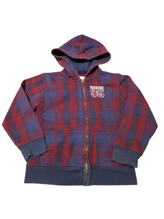 Plaid zip up hoody size 6