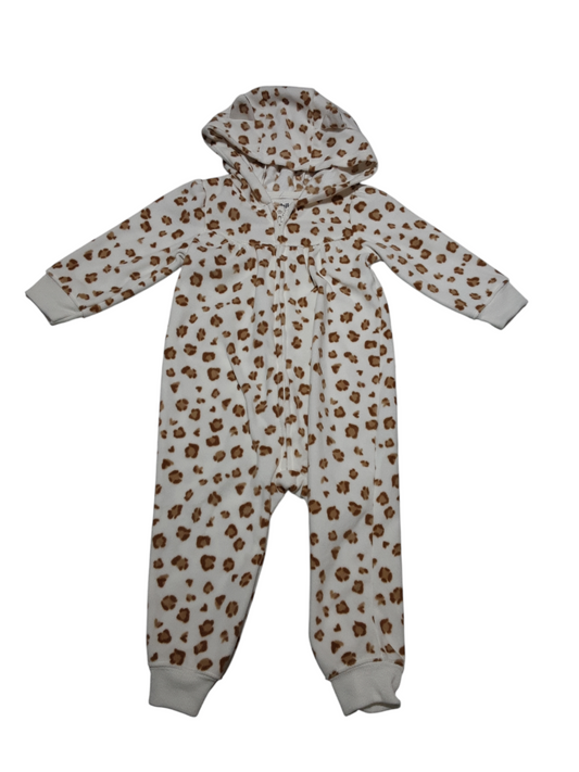 Hooded cheetah Print sleeper size 12m