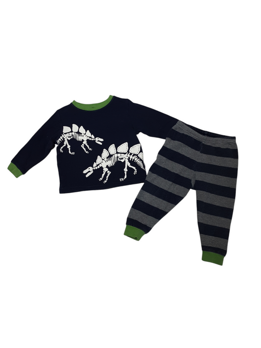 2 piece dinosaur bones pajamas