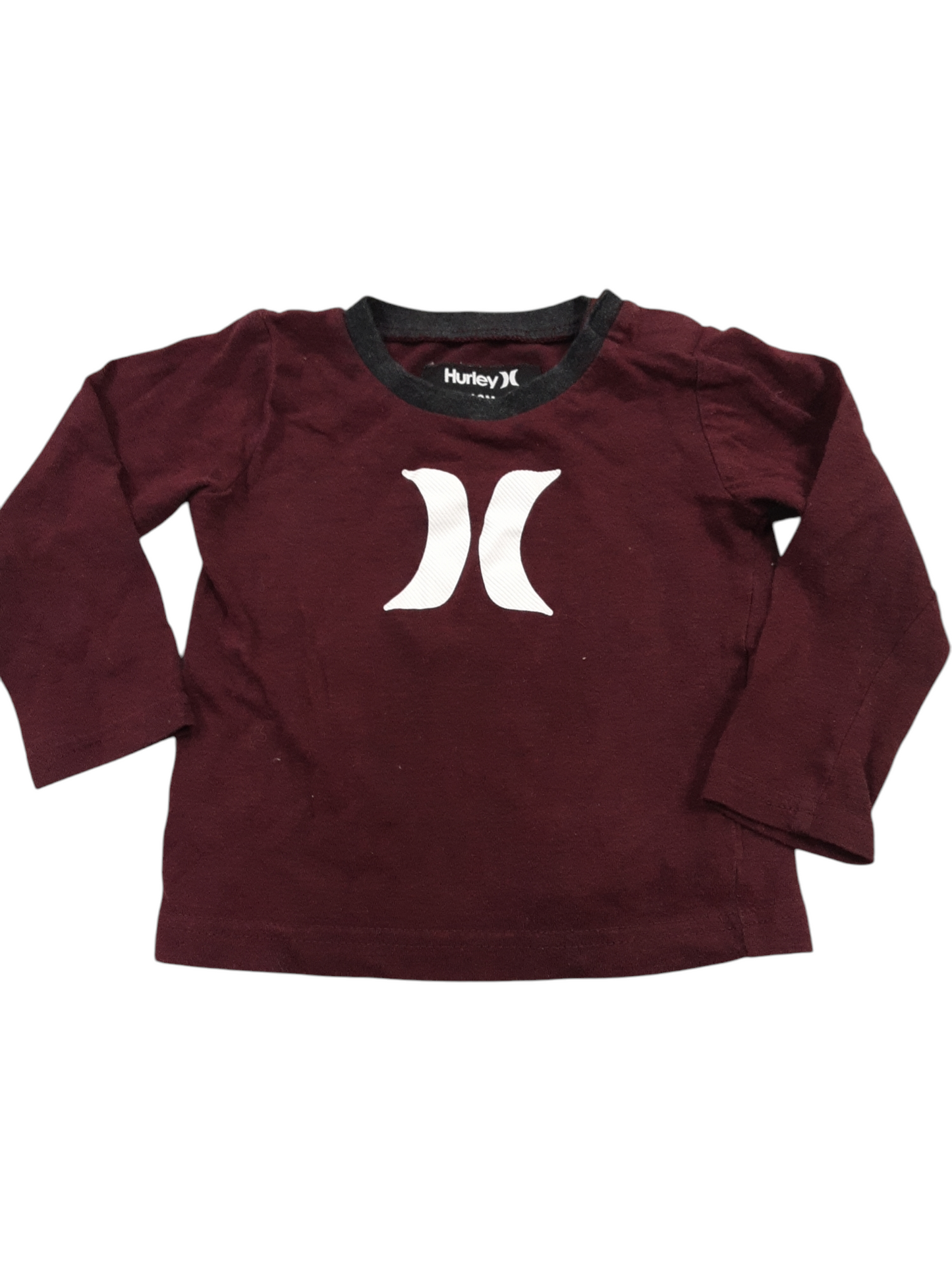 Burgundy black top size 12months