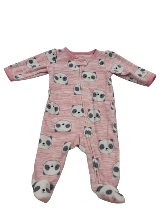 Panda fleece sleeper with 2 way zipper.  Size  0-3months