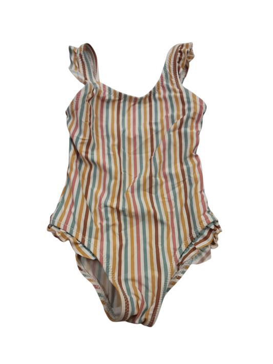 Stripes with ruffles swimsuit, size 12-24months