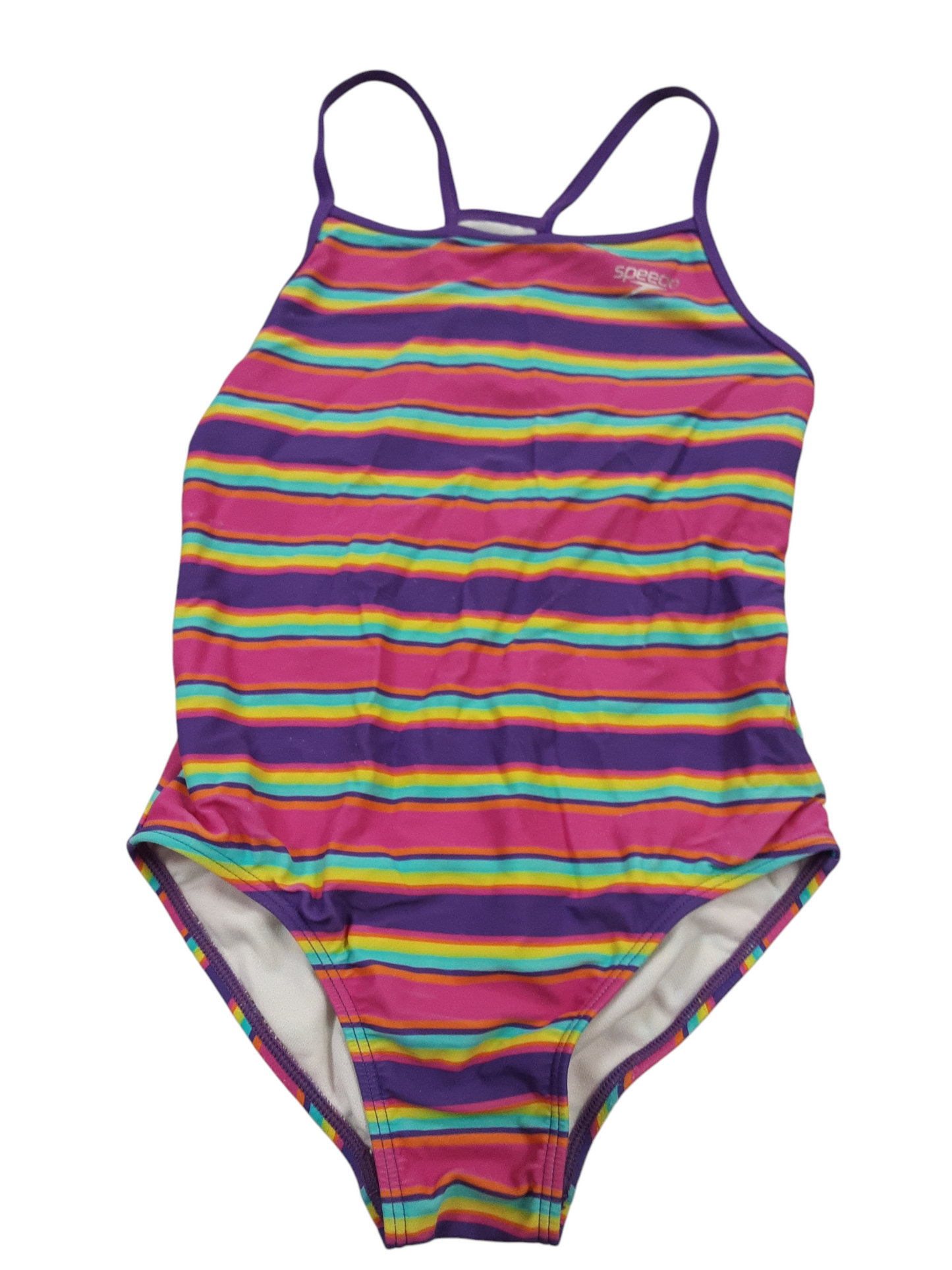 Striped racer back swimsuit size 10