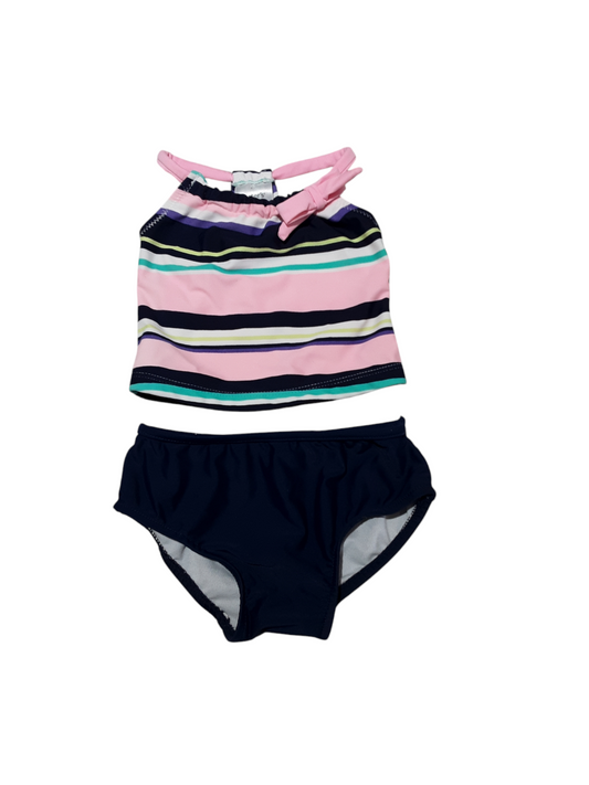 Striped 2 piece swim suit size 12m