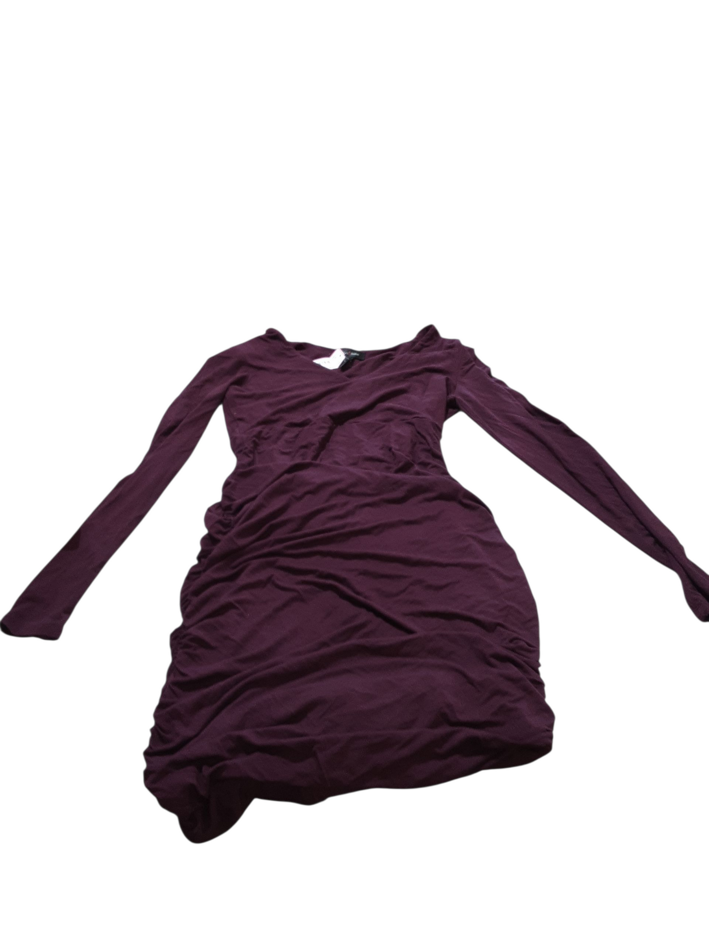Plum Colour Ruffle Detail Maternity Dress size Medium