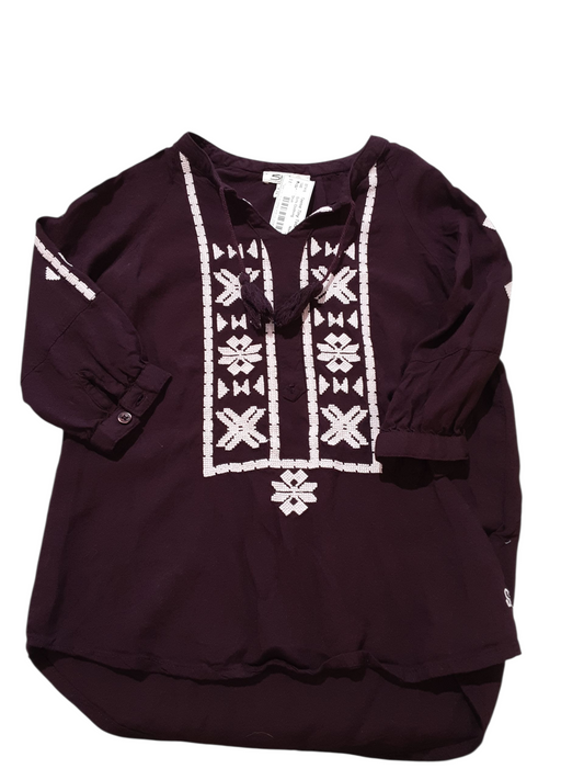 Western print blouse top size 6