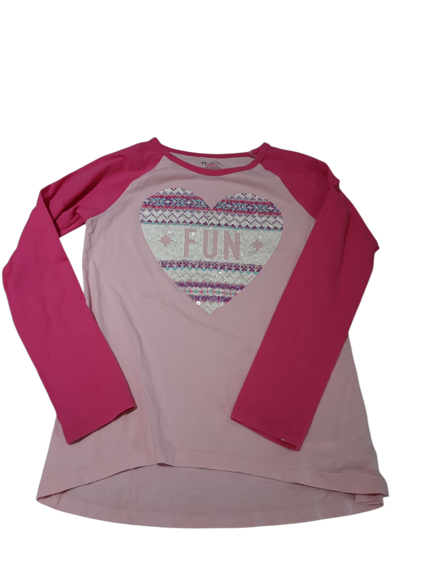 Fun sequin heart shirt 10-12