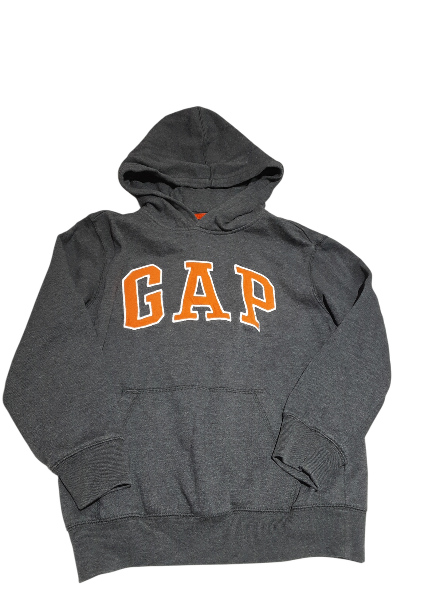 Orange and Grey hoodie size large kids