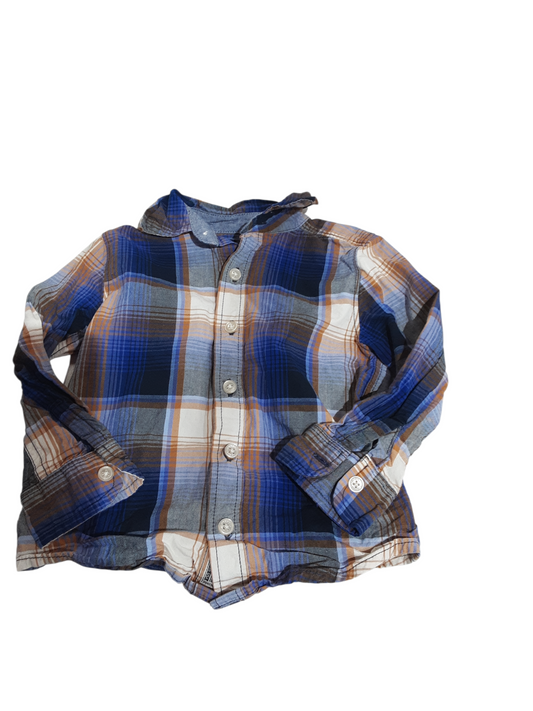 Blue orange flannel 2t