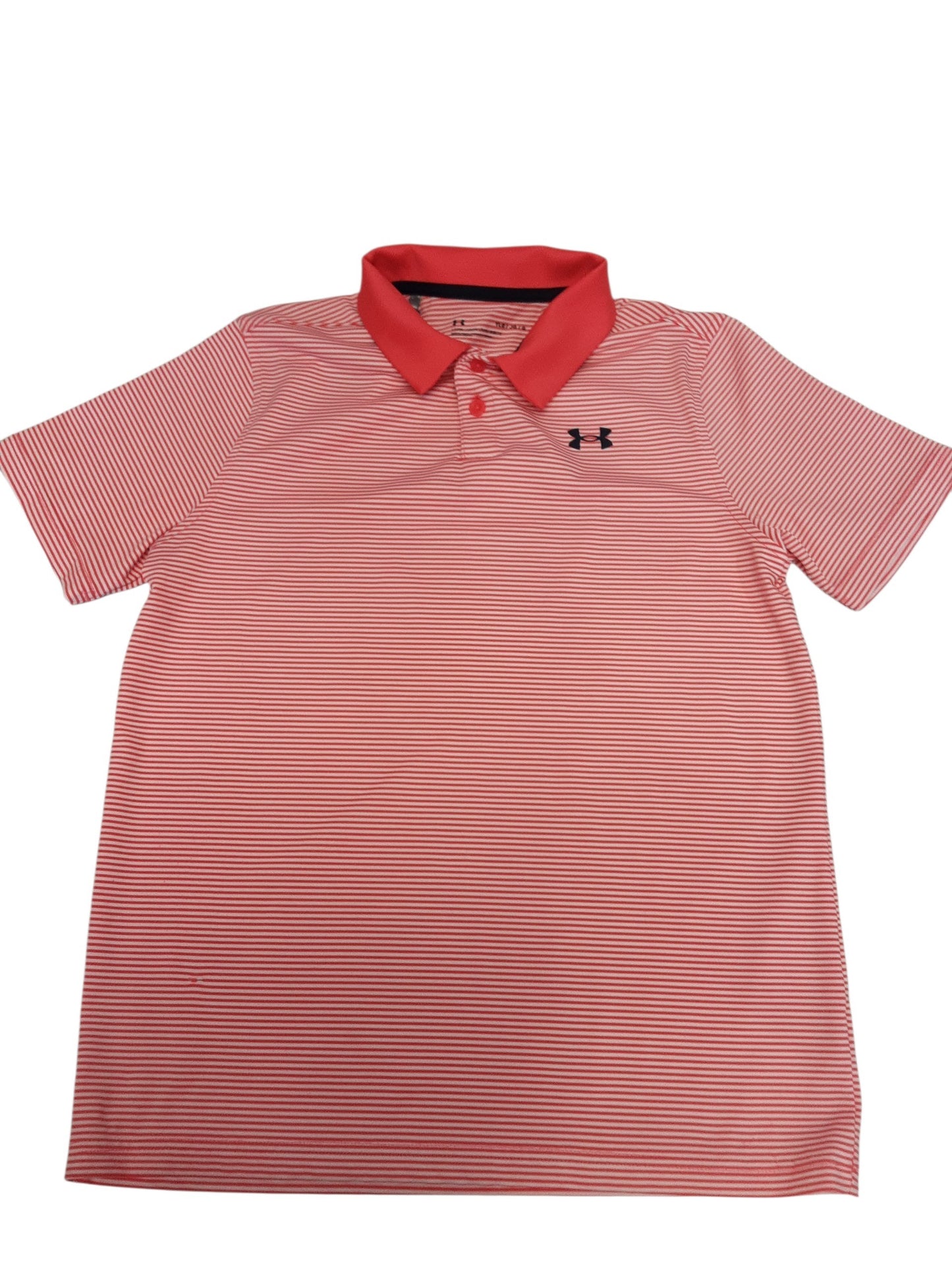 Orange & white stripe polo top size LG