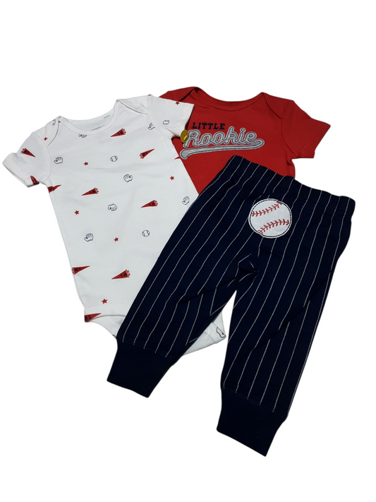 3pc Baseball Set, size 6-9m