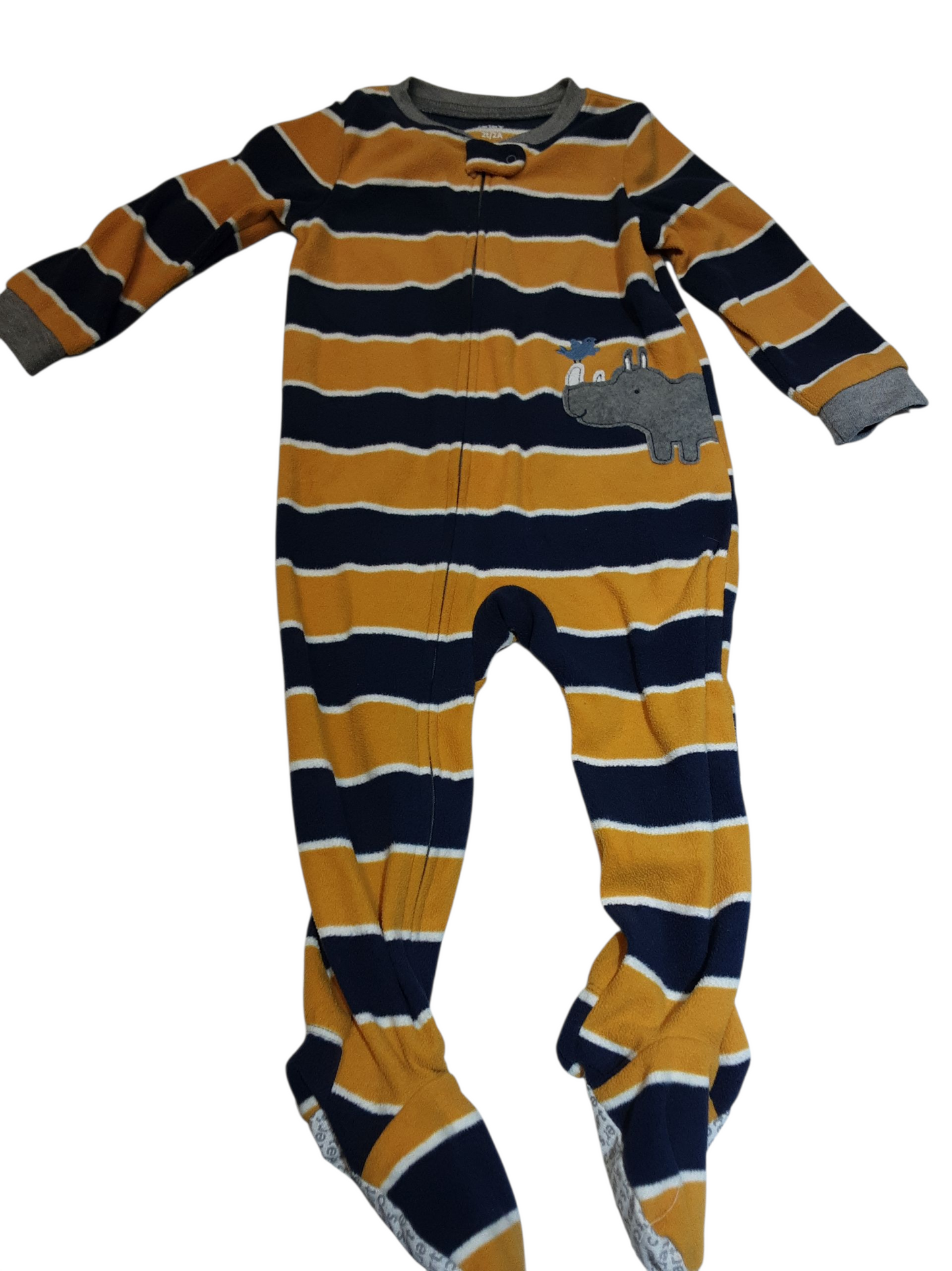Gold and Navy Fleece Sleeper  size 2
