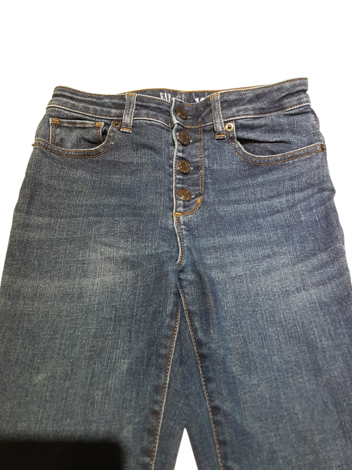 Button front ankle length denim jegging size 12