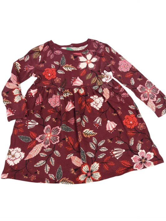 Burgundy floral Print tshirt Dress size 3