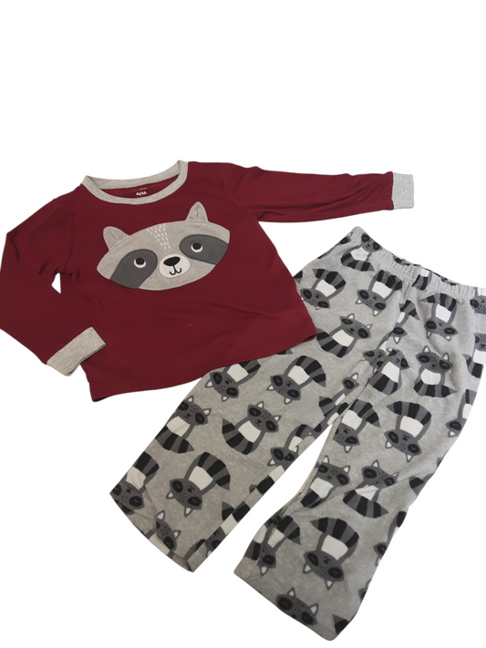 2 pc racoon Pajamas size 4