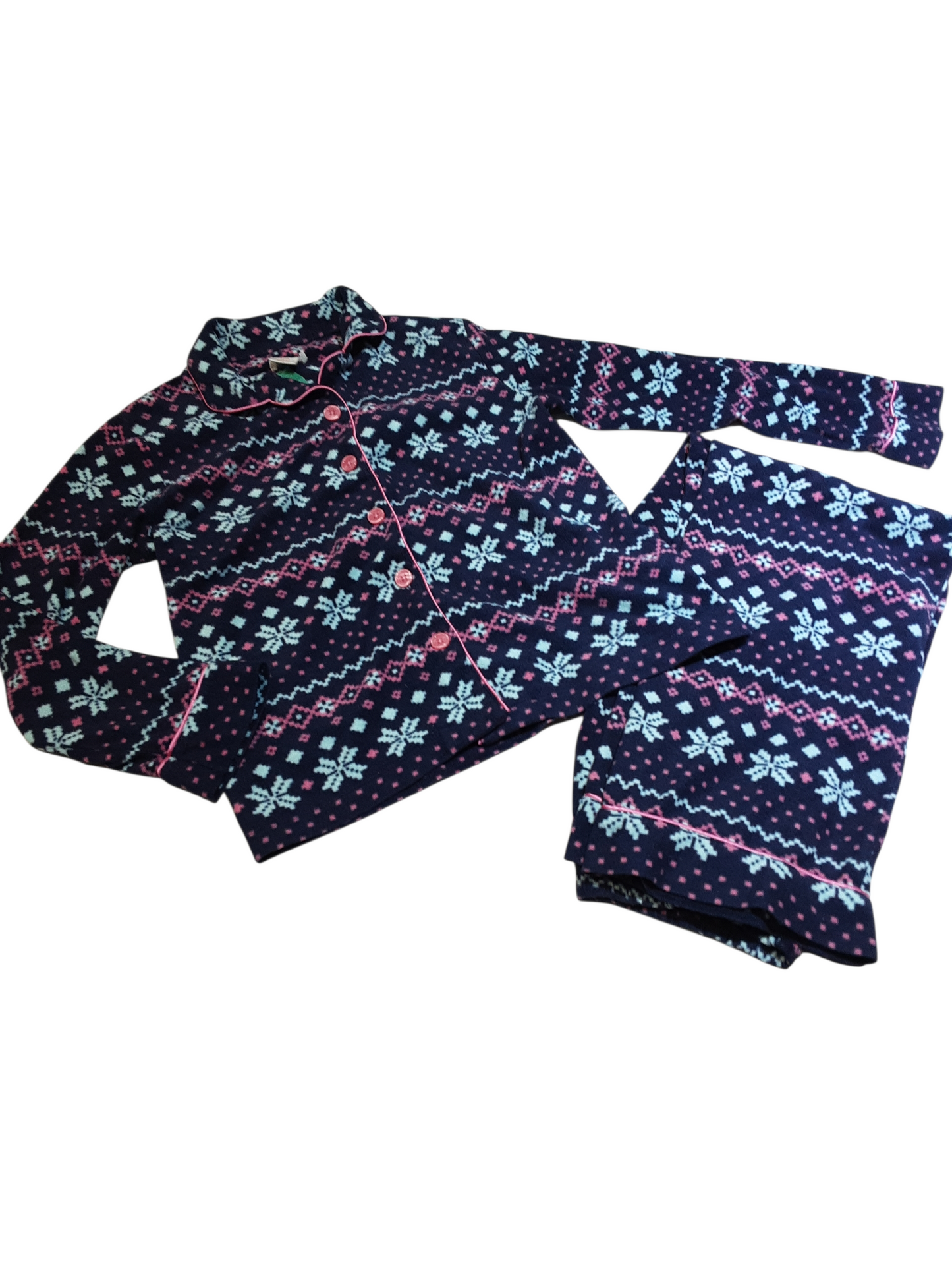 2 pc Fleece Snowflake Pajamas size 14