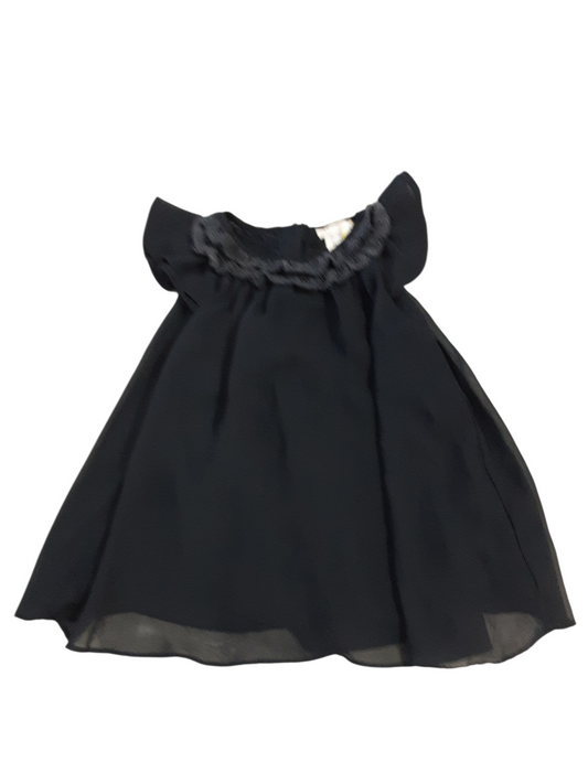 Navy Chiffon dress with lace collar size 2