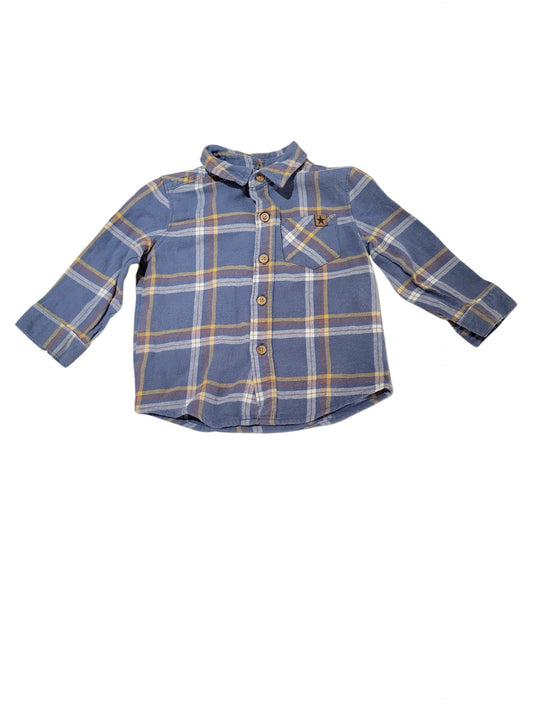 Blue flannel shirt 12-18m