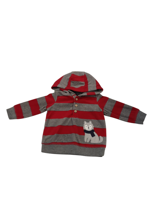 Dog & stripes size 6-9m