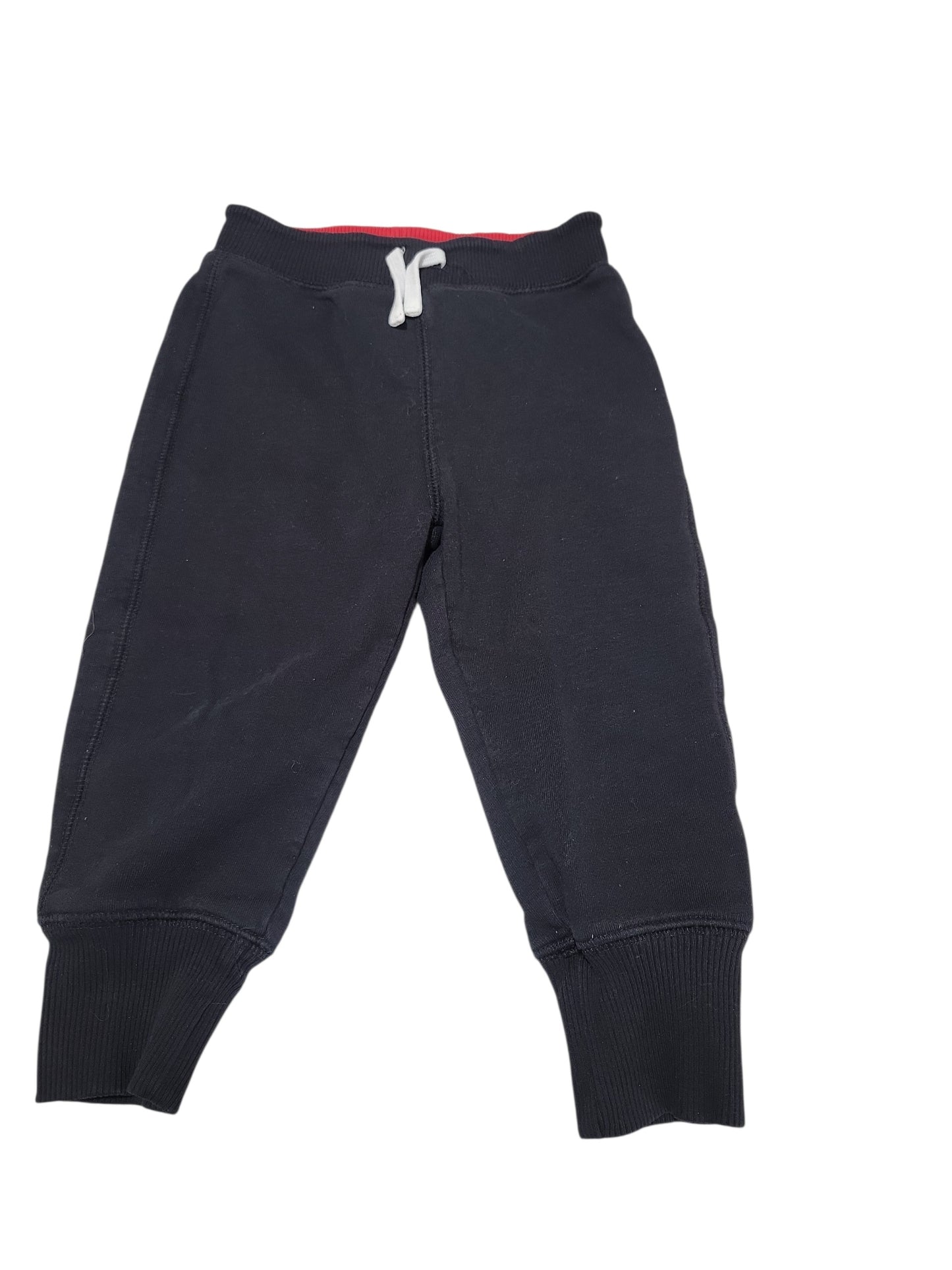 Black sweatpants with red waistband 18-24m