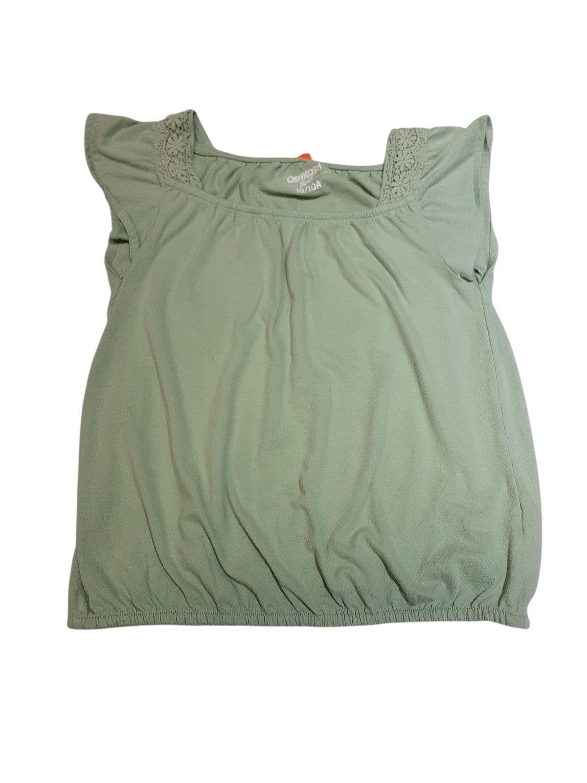 Cropped sleeve sage green top size 10