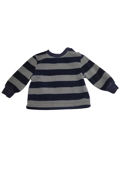 Striped fleece sweater 3-6m