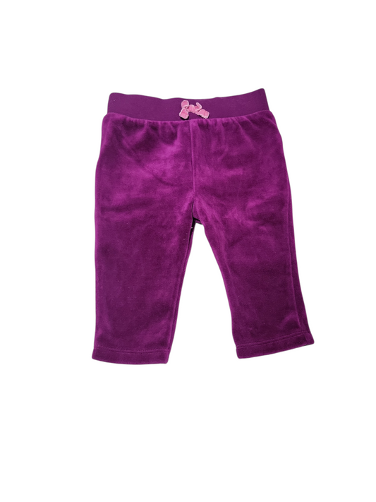Purple velour pants 6-9m