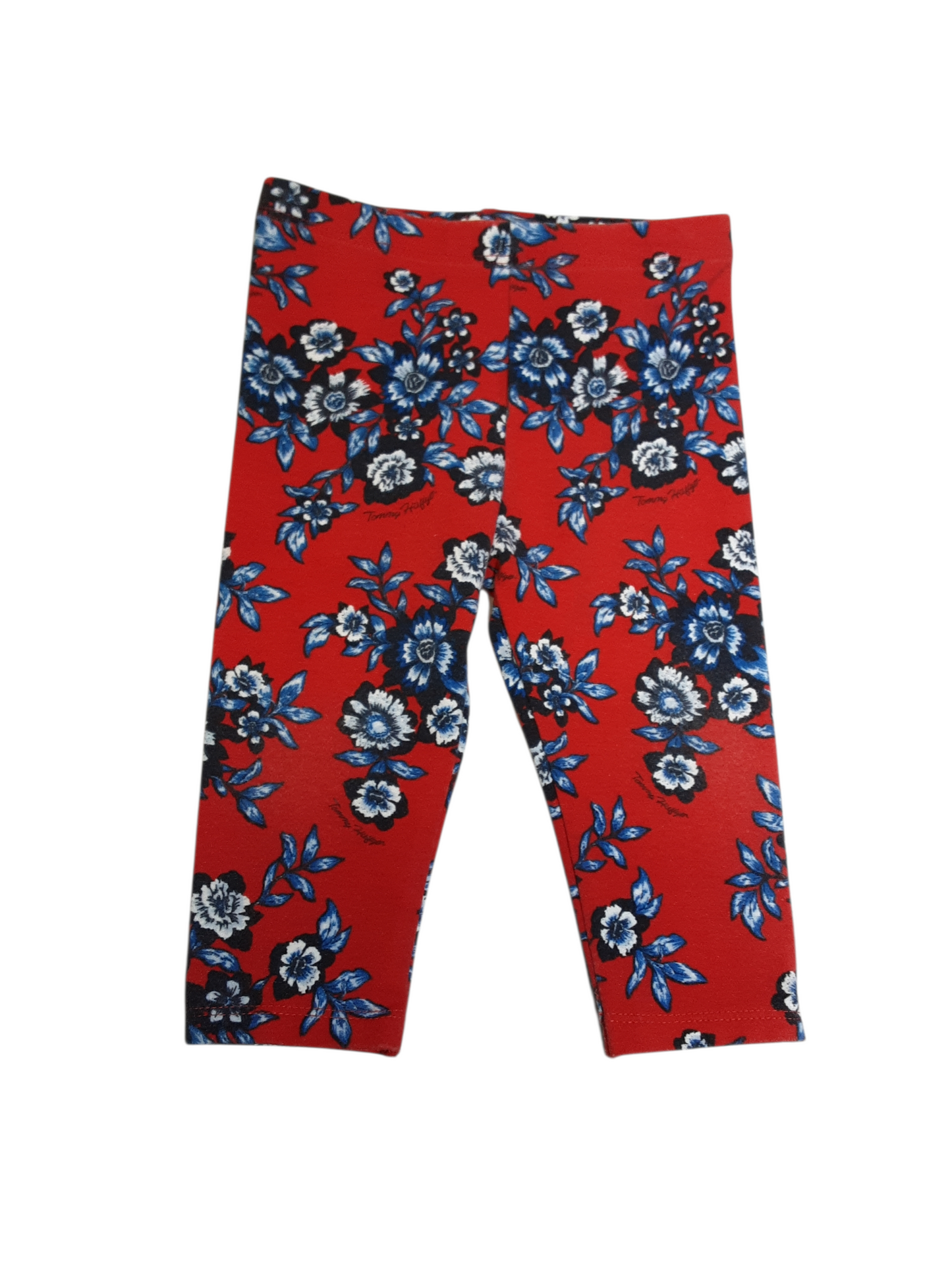 Red navy floral leggings size 12months