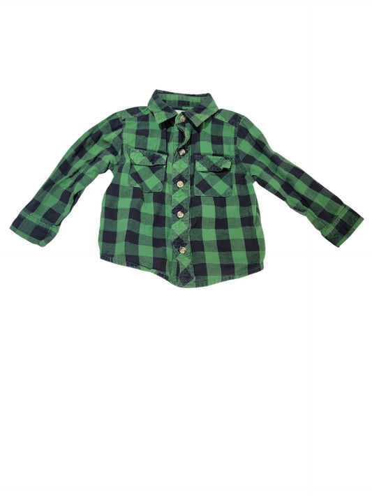 Green flannel shirt 18-24m