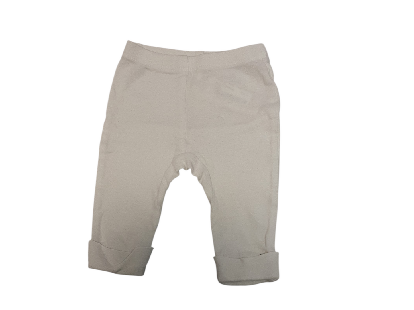 White cuffed leggings size 0-3m