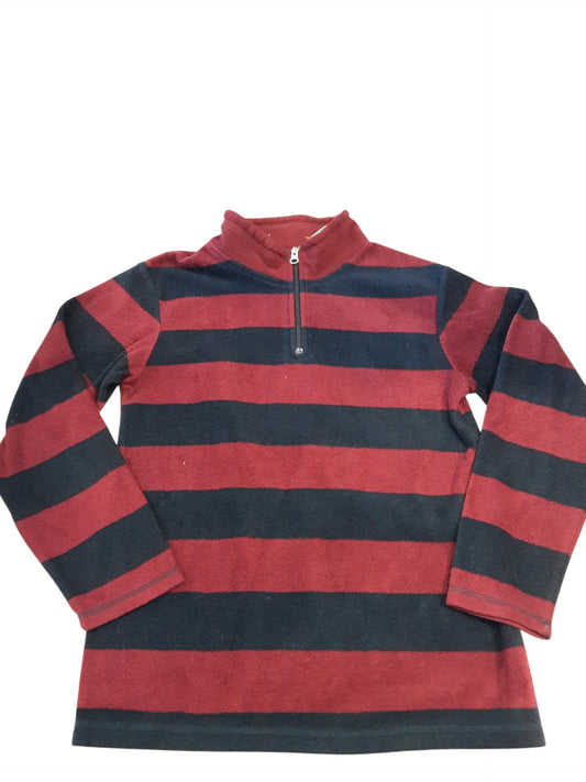 1/2 zip burgundy and navy fleece size 14