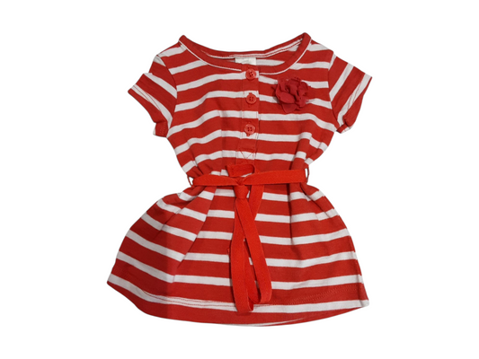 Orange Stripe Dress, size 3m