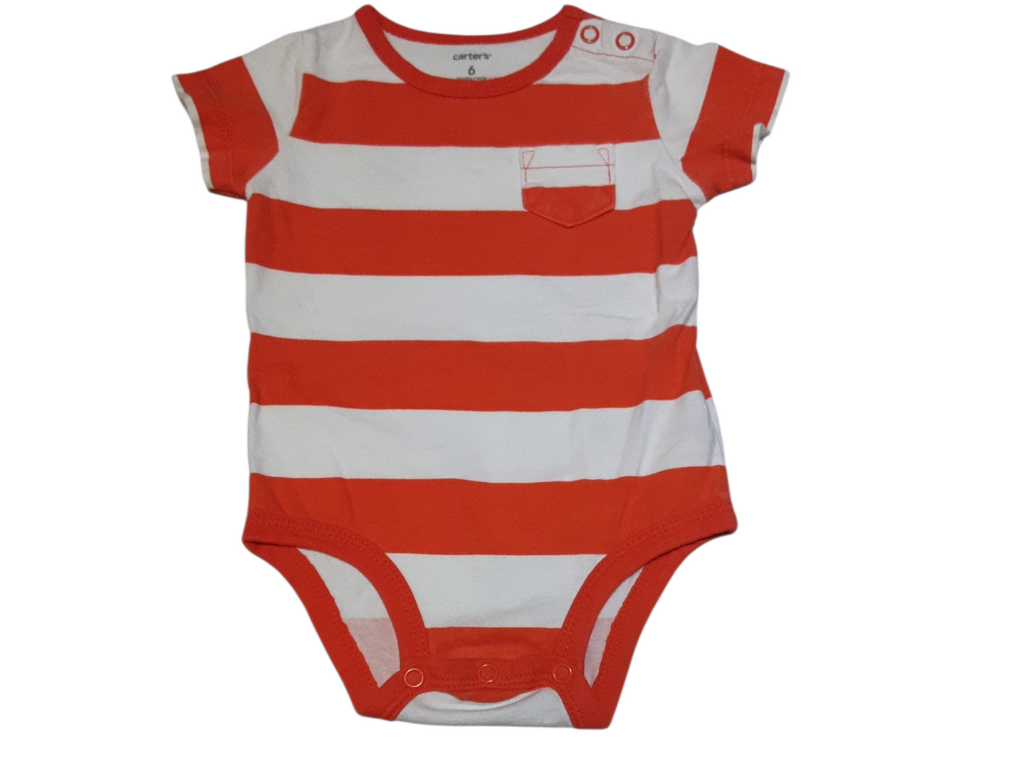 Orange striped onsie size 6m