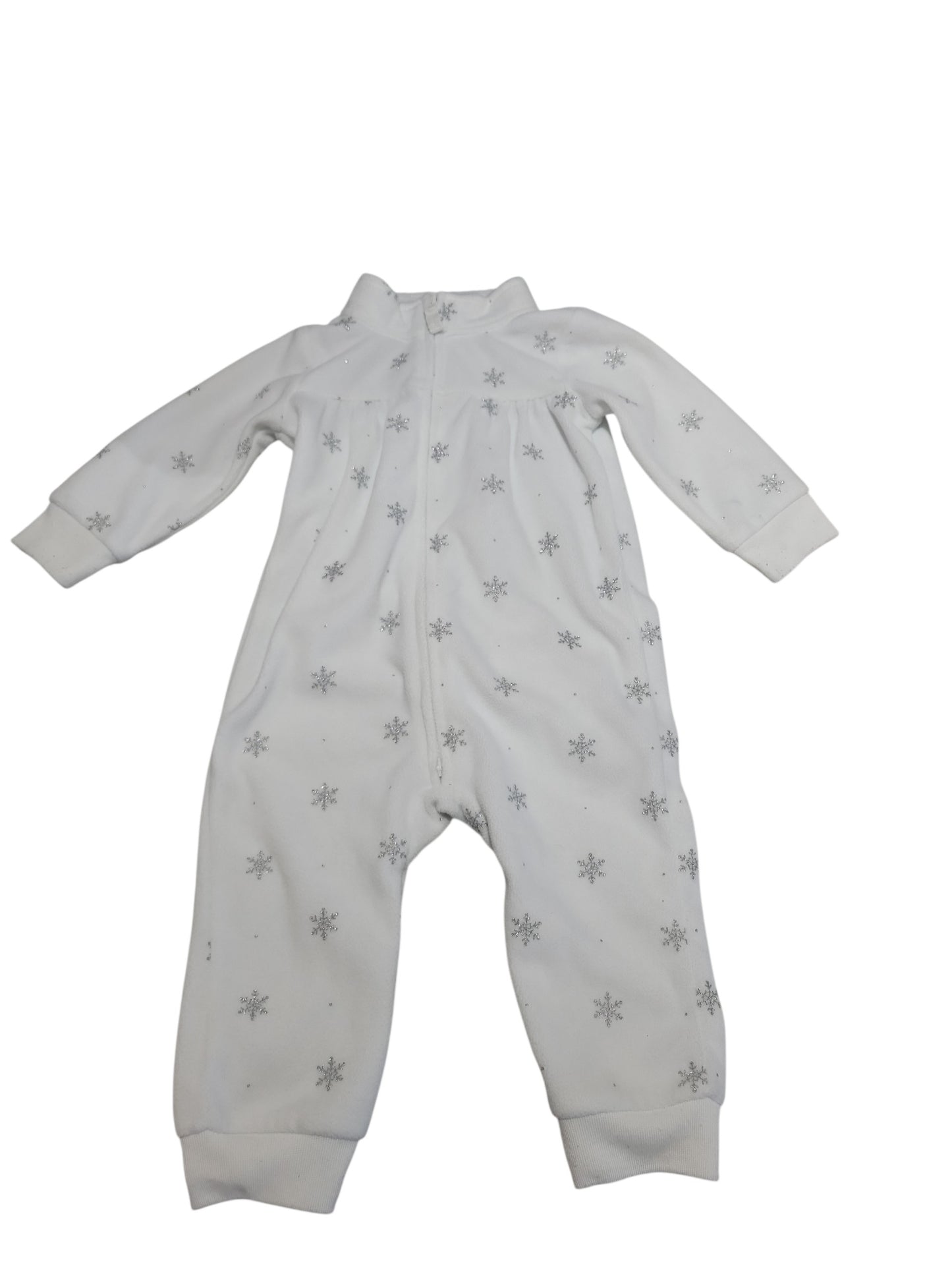 Snowflakes fleece 1 piece outfit 9m
