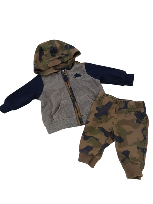 2 pc soft camouflage dinosaur set size 3months