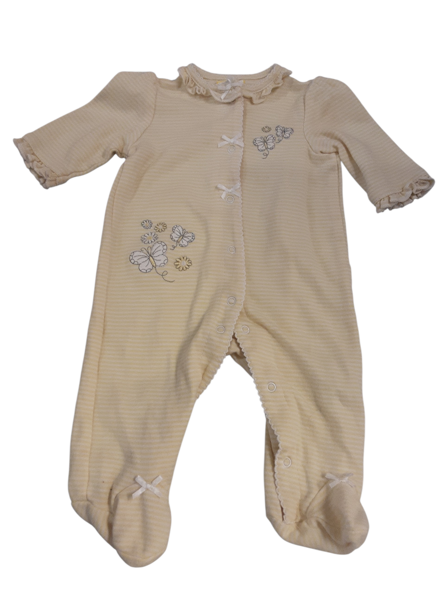 Yellow bows, butterflies and ruffles size 3-6months
