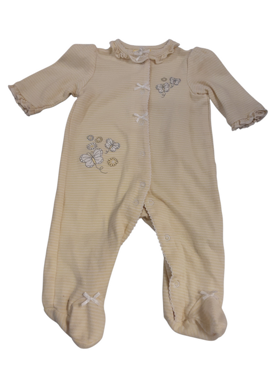 Yellow bows, butterflies and ruffles size 3-6months