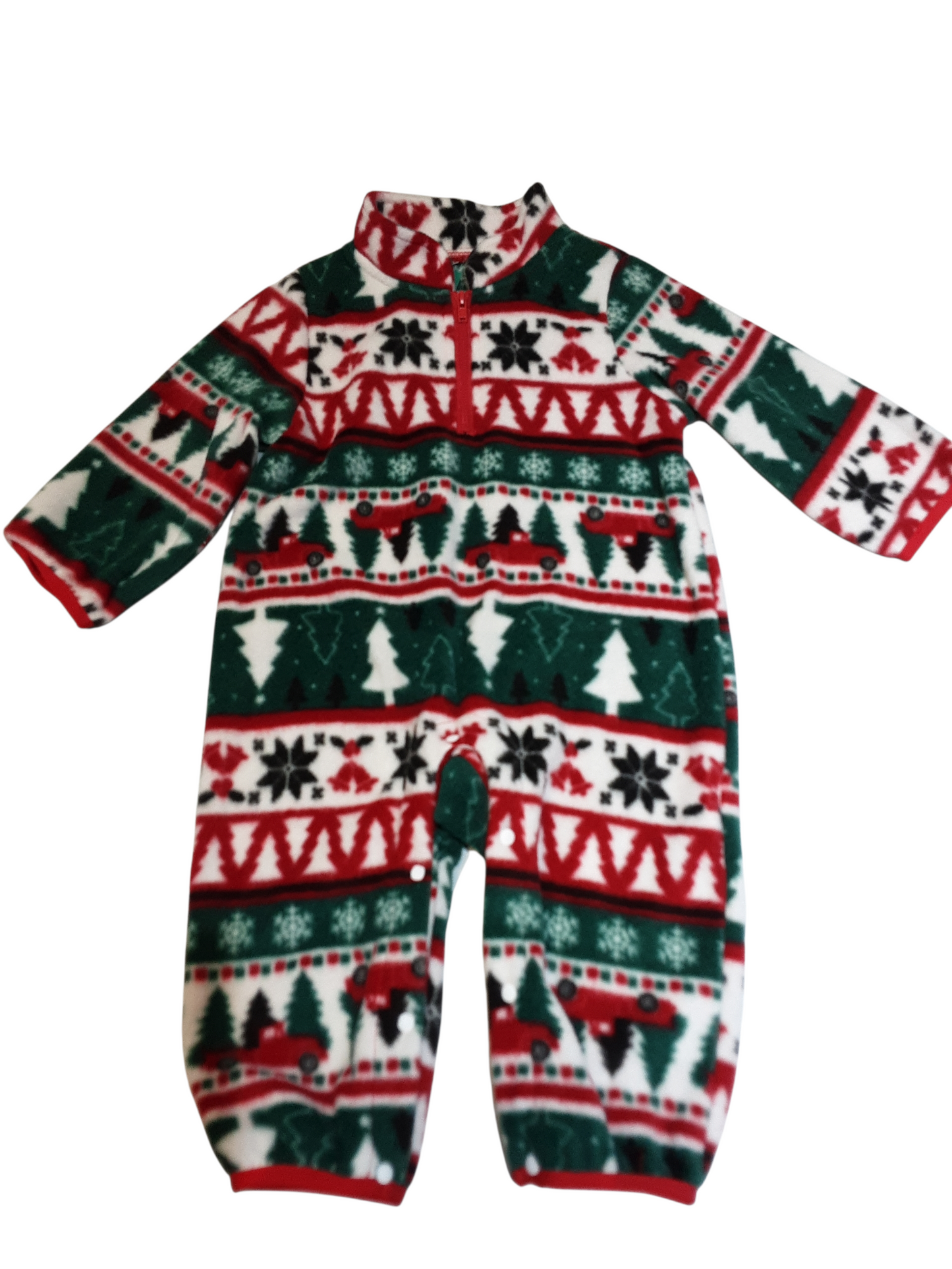 Christmas Tree Fleece Romper size 12months