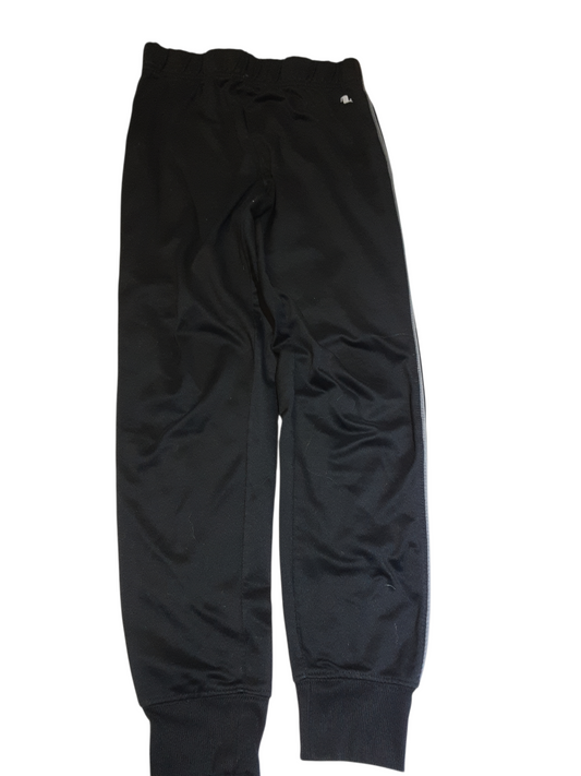 Black with grey thin strip down leg joggers size 10-12yrs