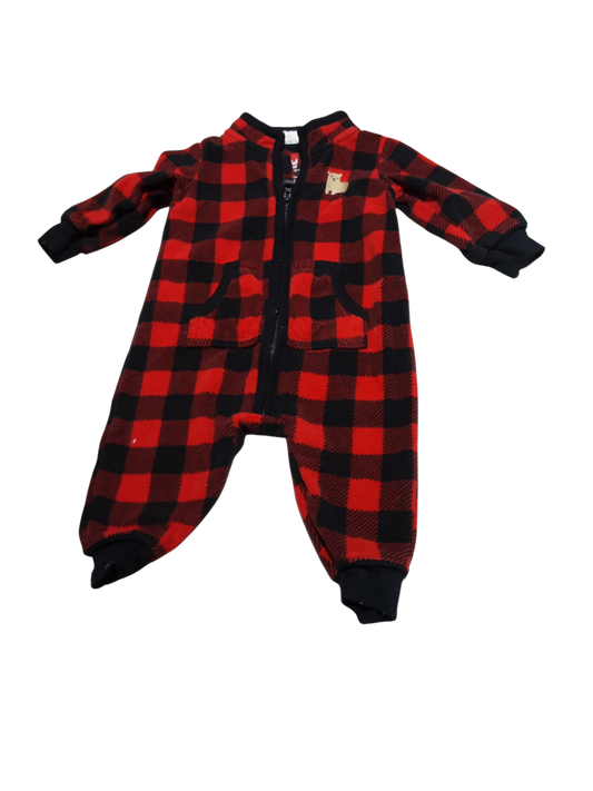 Plaid Fleece One Piece, size 3-6m