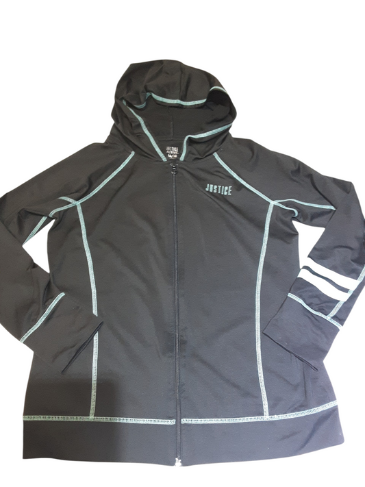 Black with Robin Egg blue trim jacket size 16-18