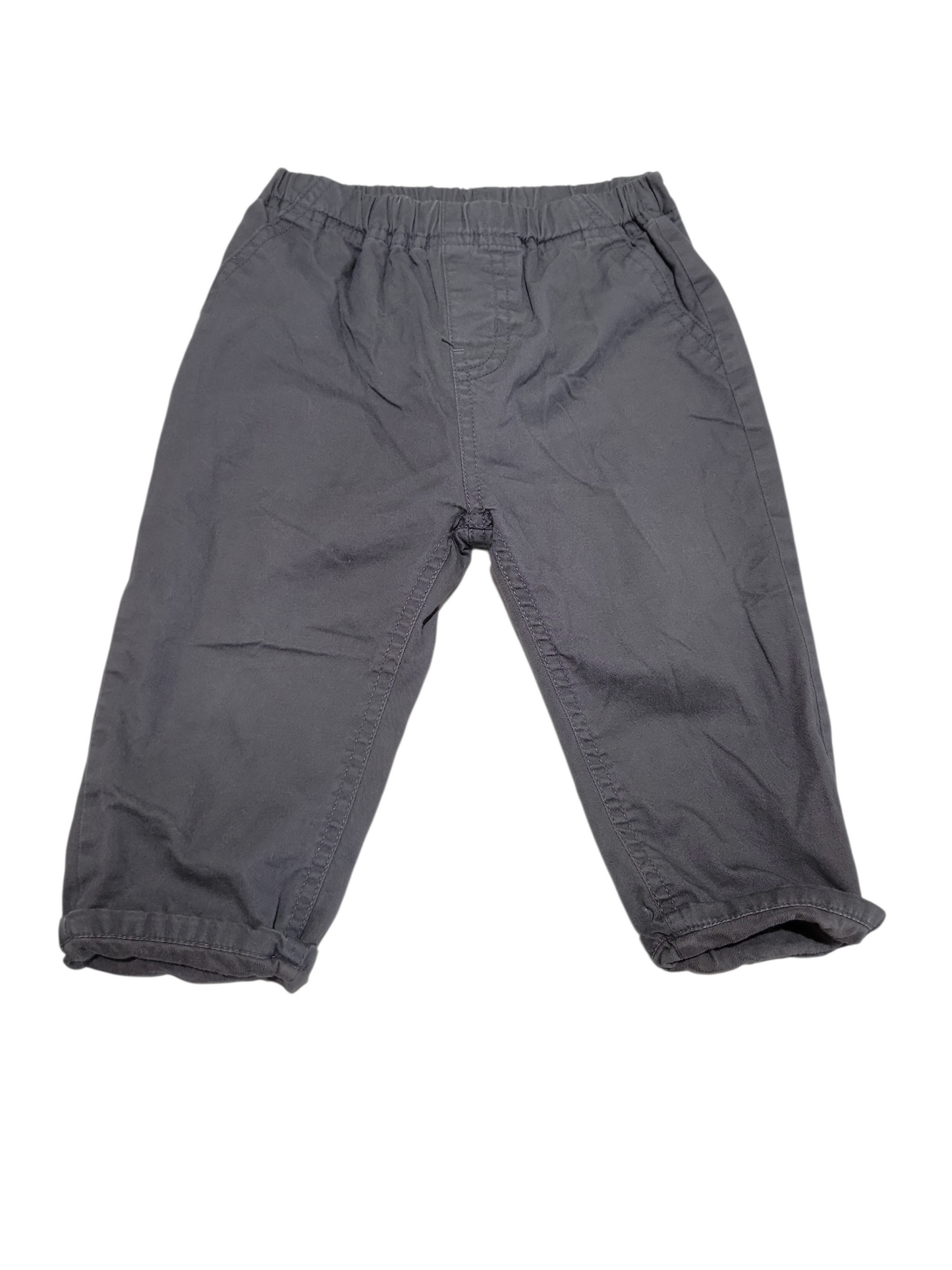 Grey lightweight pull on pants 9-12m